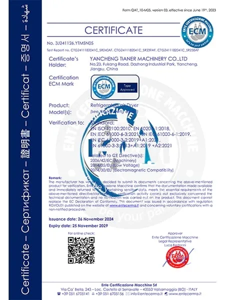 ECM Certification Issued by the European Certification Module (ECM)